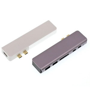Ugreen 7 trong 1 USB C <span class=keywords><strong>Thunderbolt</strong></span> 3 Bộ chuyển đổi kép cho HDMI 2 <span class=keywords><strong>USB3.0</strong></span> 100W PD Cổng USB C SD TF giao diện thẻ - Product Image 2