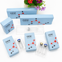 Lot de boîtes personnalisées en papier holographique écologique pour échantillons de peptides, flacons de 3ml/5ml/10ml, paquets de 1 à 10 unités avec ou sans fenêtre