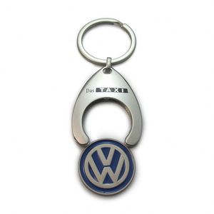 Porte-clés à pièces de monnaie, conception personnalisée 2D, en métal, Euro, chariot de supermarché, serrure de caddie 2x2 - Product Image 1
