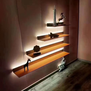 Decorazione per la casa a forma di L Display ripiani galleggianti appesi a parete in alluminio profilo Rack con Led illuminato - Product Image 1