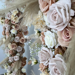 Vendita calda decorazione per festa <span class=keywords><strong>di</strong></span> nozze fiore bianco rosa <span class=keywords><strong>di</strong></span> seta fiore artificiale sfondo arco <span class=keywords><strong>di</strong></span> nozze - Product Image 4