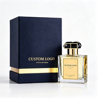 Boîte d'emballage de parfum vide de luxe noire mate avec dorure à chaud, flacon de parfum haut de gamme, boîte en carton pour cosmétiques et parfums