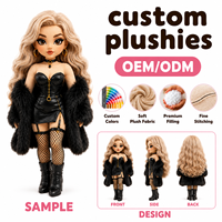 Poupée en peluche super douce personnalisée, fabrication OEM/ODM, rembourrage en coton PP, jouet de personnage personnalisé, marque privée, vente en gros en usine