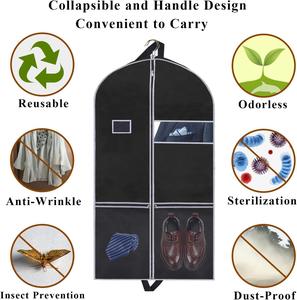 Housse de vêtement noire avec fenêtre transparente 110*60*10 CM, sac de voyage anti-poussière, protection intégrale avec fermeture éclair pour manteau, veste, pull - Product Image 3