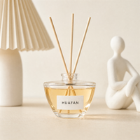 Diffuseur de parfum de luxe 150 ml avec bouteille en verre à large ouverture, logo personnalisé, récipient aromatique vide haut de gamme pour la maison