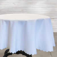 Nappe de Fête et de Mariage Nappes pour Événements Église Banquet Restaurant Taille Personnalisée Damassé Polyester Rond Blanc Tissé