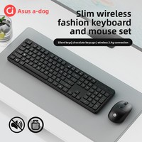 Untuk Set Keyboard dan Mouse Nirkabel A-Dou WK80 - Desain Ergonomis Tahan Air, Termasuk Baterai AA, Tersedia dalam Stok