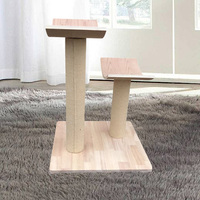 Papan Garukan Kucing Kayu Solid Besar OEM Terlaris, Tiang Panjat Kucing Vertikal, Bingkai Panjat Pereda Stres, Mainan Kucing Baja Anti-Rontok