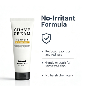 Rasiercreme für Männer mit individuellem Logo, professionelle Bartpflege, beruhigend, feuchtigkeitsspendend, erfrischend, beugt Hautreizungen vor - Product Image 4