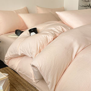 Conjunto de Roupa de Cama de Gaze Dupla Camada, Roupa de Cama Simples, Capa de Edredom, Lençol Plano, Fronha, Tamanho Queen King, Têxtil para Casa - Product Image 2