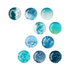 Aimants de réfrigérateur modernes en verre monobloc écologiques, robustes, en forme de dôme, série motif océan, pour tableau blanc et armoires de bureau - Product Image 3