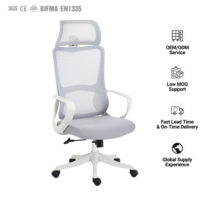 Chaise de bureau ergonomique à dossier haut en maille avec logo personnalisé, pivotante, avec roulettes, directement de l'usine ODM