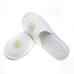 <span class=keywords><strong>Chaussons</strong></span> d'hôtel jetables en polaire corail blanc pur personnalisables, antidérapants, doux et confortables pour les hôtels - Product Image 2