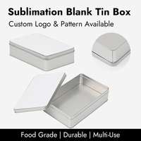 Boîte en métal vierge pour sublimation Prosub, emballage de bonbons, conteneur personnalisé, boîtes cadeaux en métal avec feuille d'aluminium