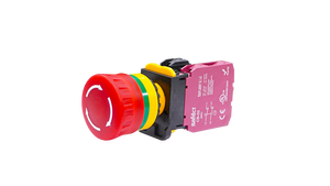 Interrupteur d'arrêt d'urgence éclairé A22L-21 certifié EN 13849-1, conception compacte IP65 avec protection anti-erreur pour la sécurité industrielle - Product Image 2