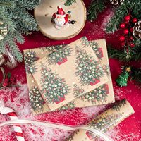 Papier d'emballage de Noël personnalisé avec impression dorée, papier d'emballage cadeau de Noël de qualité supérieure
