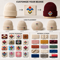 Gorro de Punto Acrílico Ecológico Personalizado con Logotipo Bordado para Hombre y Mujer, Gorro de Invierno Cálido de Ganchillo Suave para Damas