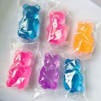Juguete Antiestrés de TPR con Forma de Cubo de Hielo y Maltosa, con un Lindo Diseño de Oso, Textura Brillante con Destellos Dorados, para Niñas y Niños de Todas las Edades