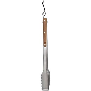 Pince alimentaire portable de haute qualité avec manches en bois, en acier inoxydable, compatible lave-vaisselle, pour whisky, petit barbecue domestique, steak, glace, salade - Product Image 1