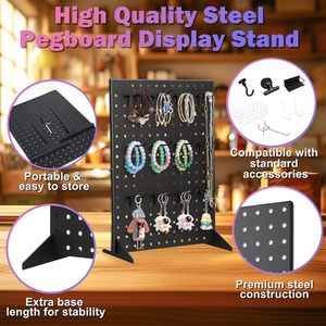 Expositor de Metal Perforado, Organizador de Escritorio para Joyería y Muñecas, Estilo Industrial, 13x17 Pulgadas - Product Image 3