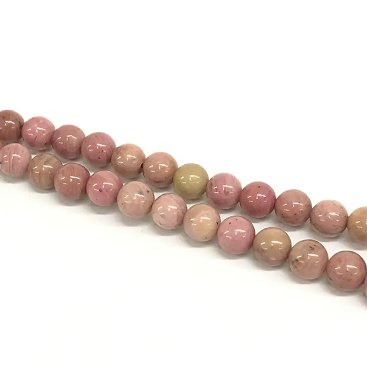 Natural smooth 10MM pink Rhodonite Healing Power stone loose beads for Jewelry Making 15" Strand Mineral Beads