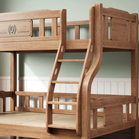 Cama Literas Multifuncional de Madera Maciza de Diseño Moderno para Adultos y Niños, Cama Literas Doble con Camas Altas y Bajas