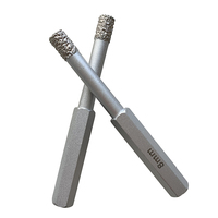 Foret diamanté industriel brasé sous vide pour découpe à sec du béton, du granit et des carreaux HuaYu C001, tige de 10 mm, longueur de 130 mm