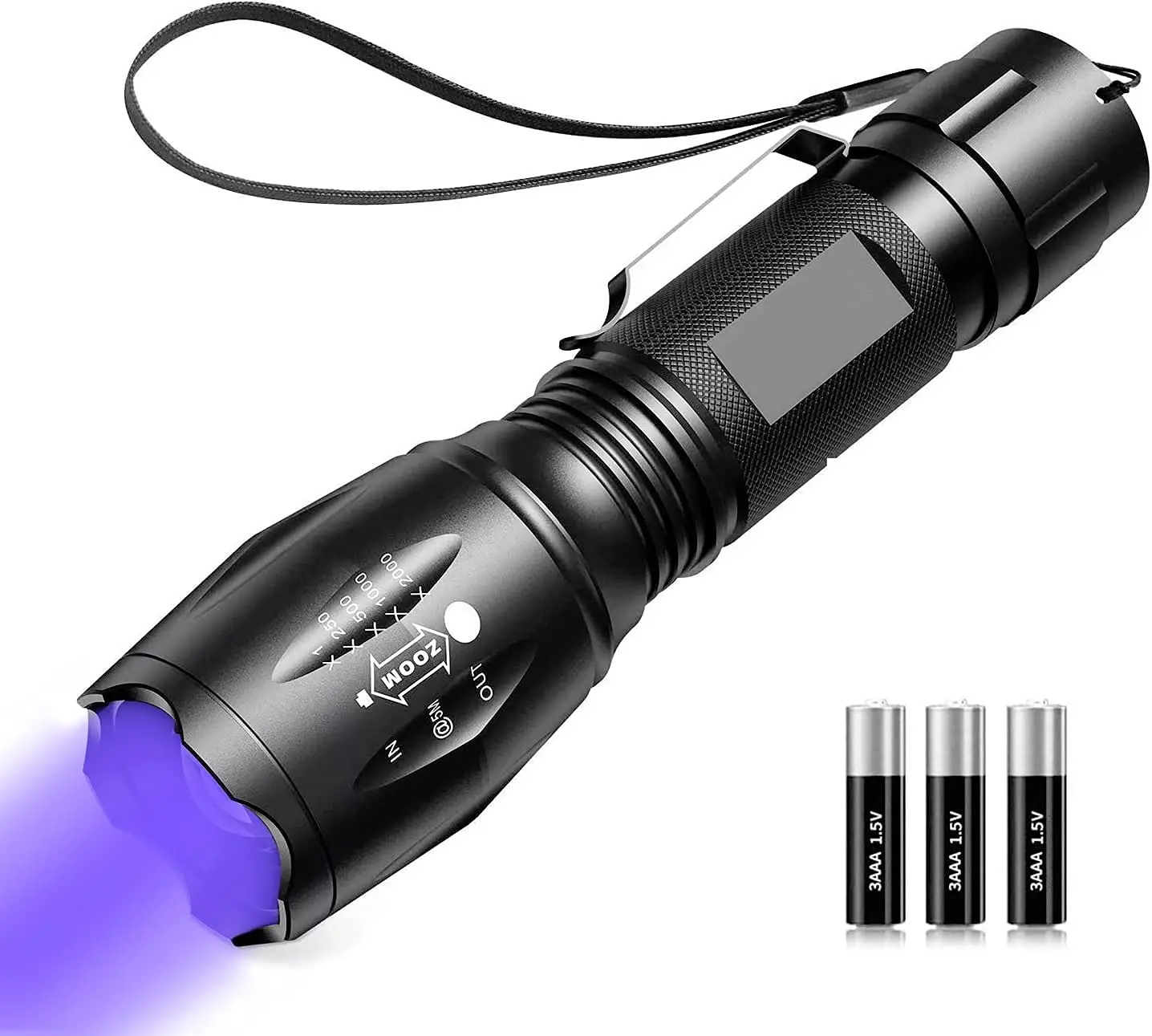 Черный УФ-фонарик, светодиодный фонарик 2 в 1 с хайлайтером лм, 4 режима, водонепроницаемый для питомцев, одежды