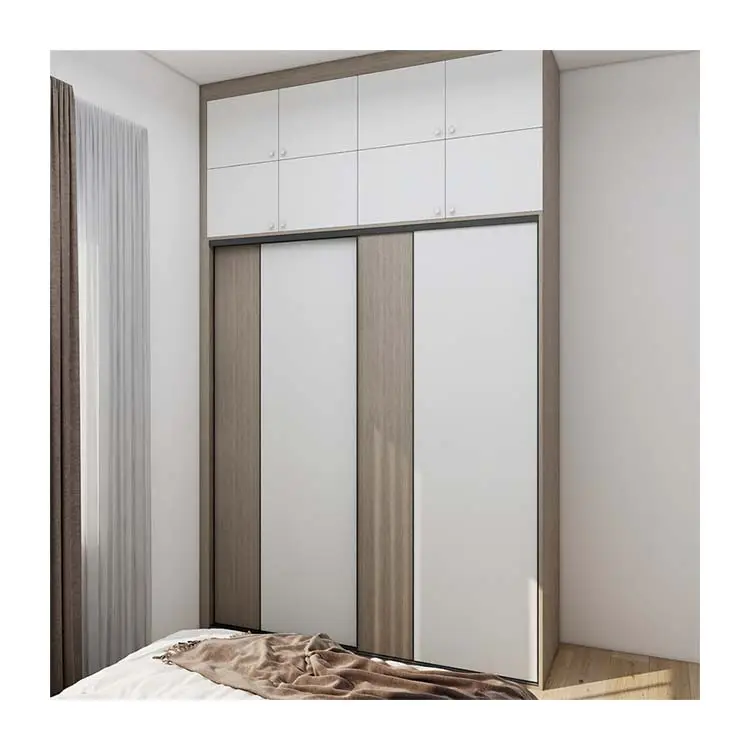 JYcasa Custom White Wood Clothes Storage Bedroom Simple Wardrobe For Home