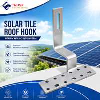 Support de fixation réglable pour tuiles solaires, crochet de montage en aluminium pour l'installation de panneaux solaires sur toits en tuiles céramiques