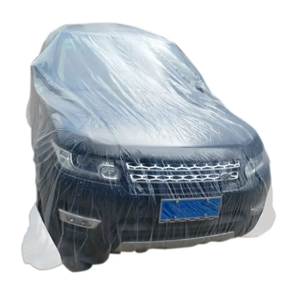 Araba koruma PE tek kullanımlık kapak su geçirmez araba örtüsü araba için vücut çalışması