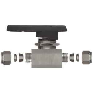 Parker Mb Series Stainless Steel Ball Valve 1/4 In A-Lok Compression 3 Port <b>Diverting</b> For Water Normal Temperature - Product Image 3