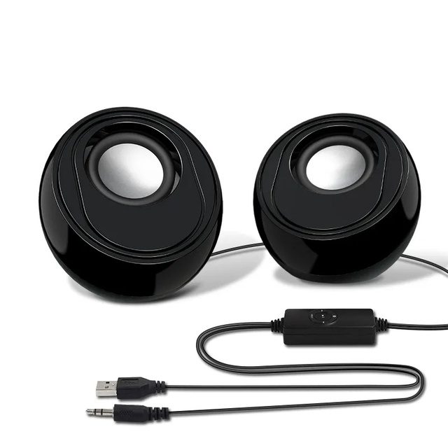 Hot Sale Small Black Diamond Square Line USB 2.0 Powered Desktop PC Audio Smart Speakers Top Electronic Gadgets Office Gaming