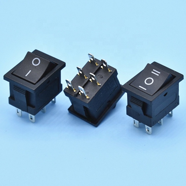 KCD1-106 3 Position 6pin Rocker Switch 15X21mm Momentary Switch