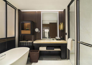 Ensemble de meubles de chambre d'hôtel de luxe moderne 5 étoiles : lit Queen/King à cadre en bois, canapé, table basse, armoire pour appartement complet - Product Image 4