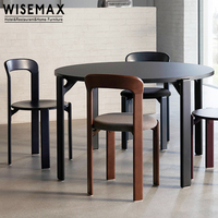 WISEMAX – meubles de salle à manger modernes, structure en bois massif noir, dossier rectangulaire, chaise de salle à manger pour restaurant, hôtel