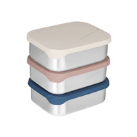 Couvercle en silicone étanche sans Bpa en acier inoxydable Snack Tiffin Lunch Bento Kids School Children Lunch Box