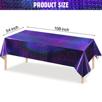 Nappes en plastique irisées faites à la main, housses de table laser pour fête de fille, mariage, discothèque, danse, décoration de fête sirène