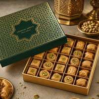 Caja de Baklava Kraft con Logotipo Personalizado |   Empaque Premium para Pastelería con Tapa Abatible |   Caja de Regalo de Confitería Ecológica al por Mayor