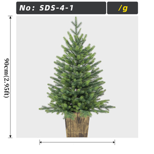 Sapin de Noël artificiel <span class=keywords><strong>en</strong></span> <span class=keywords><strong>pot</strong></span> avec base <span class=keywords><strong>en</strong></span> bois, branches de pin vertes, pour décoration de table ou de bureau <span class=keywords><strong>en</strong></span> intérieur - Product Image 2
