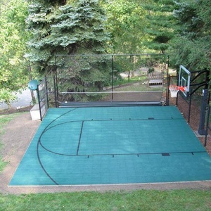 Campo da Basket Rimovibile per Bambini 30x30 Piedi, Copertura per Campo da Basket Interno ed Esterno, Piastrelle in Legno per Campo da Basket - Product Image 3