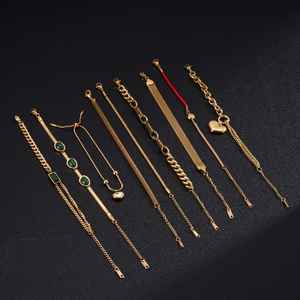 स्टेनलेस स्टील गहने थोक <span class=keywords><strong>18</strong></span> सोने की प्लेटेड महिला व्यक्तित्व फैशन ब्रैसलेट खोल दिल महिलाओं के सामान - Product Image 1