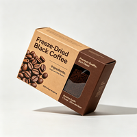 Boîte d'emballage personnalisée pour café instantané, technologie d'impression UV, design pliable, fenêtre visible à l'avant, boîte en papier kraft