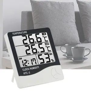 Termometro digitale all'ingrosso grande schermo LCD orologio elettronico termometro igrometro digitale HTC 1 sveglia LCD