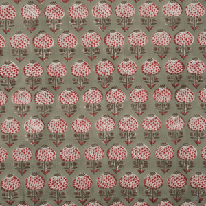 Más vendidos 100% tela de algodón puro indio Floral bloque de mano impreso verde salvia cereza rojo ropa de mujer Camisas para niños bolsos - Product Image 1