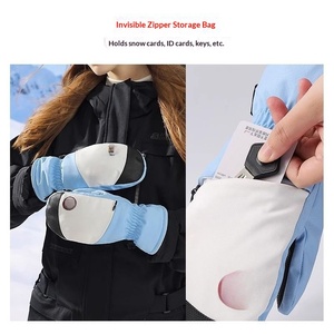 Toptan Özelleştirilmiş Unisex Kış Eldivenleri Termal Polar Astarlı Su Geçirmez Kaymaz Tek Kişilik Snowboard Kayak İçin - Product Image 4