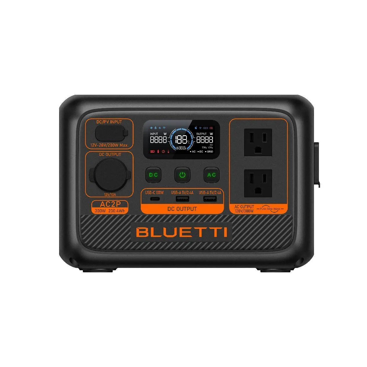 Bluetooth AC2P 300W/230.4 Wh stasiun daya portabel