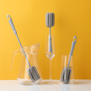 Cup Brush Long <b>Handle</b> <b>Sponge</b> Cleaning For Glass Bottle Kitchen Use - Product Image 1