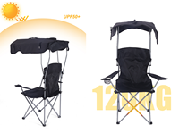 Chaise de plage imperméable et résistante aux UV avec pare-soleil, chaise de camping légère avec pare-soleil, chaise de plage avec auvent
