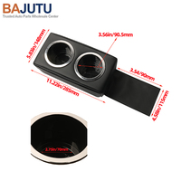 Lot de 2 porte-gobelets doubles noirs pour bateaux, camping-cars et voitures, avec pochette latérale, installation sans perçage